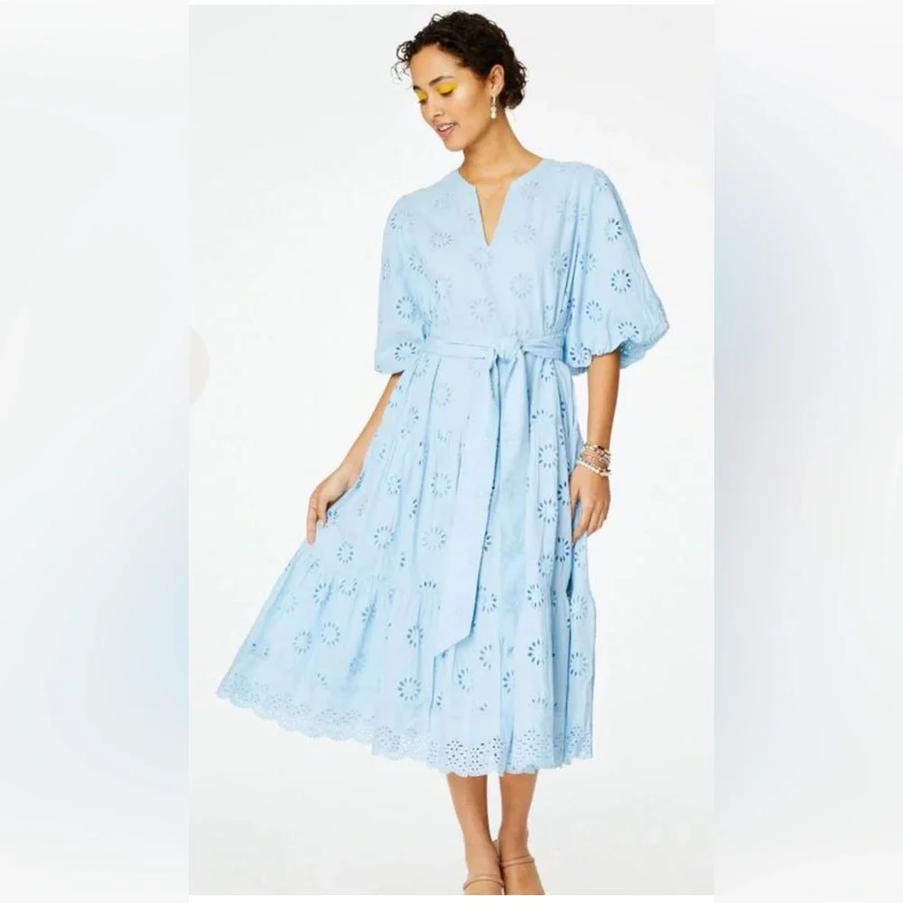 ROLLER RABBIT DRESS MIDI EYELET‎ VALONIA DRESS WOMENS SIZE LARGE